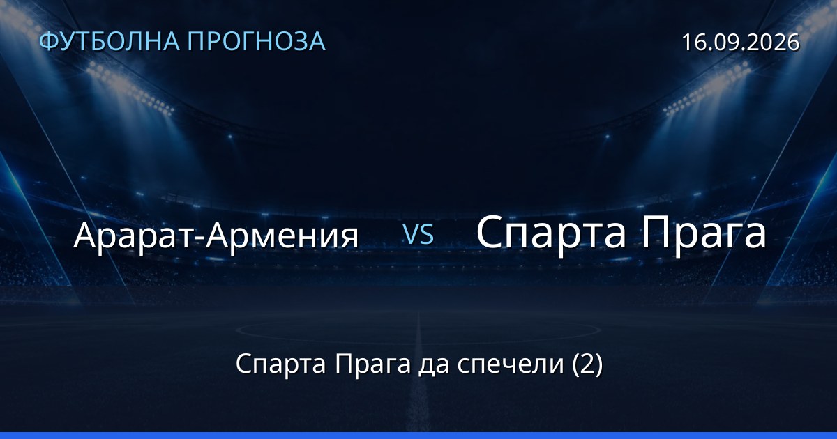 Арарат-Армения – Спарта Прага: футболна прогноза
