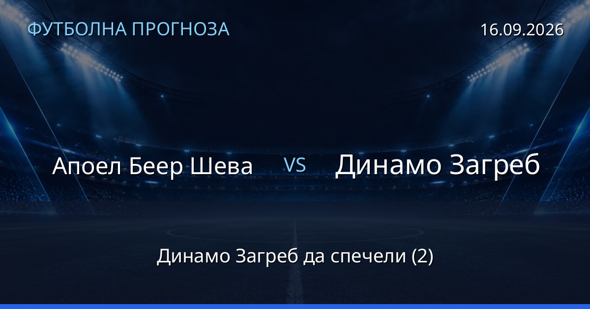 Апоел Беер Шева – Динамо Загреб: футболна прогноза