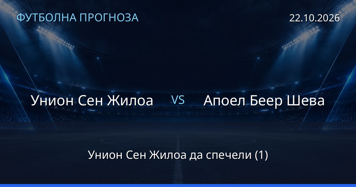 Унион Сен Жилоа – Апоел Беер Шева: футболна прогноза